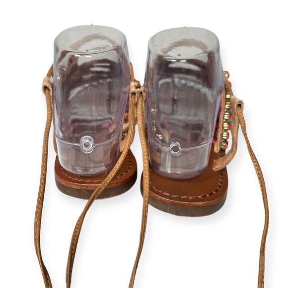 Schutz Women Patricia Leather Gladiator Ankle Wrap Flat Mule Sandals EU 38 US7.5 - Picture 4 of 6